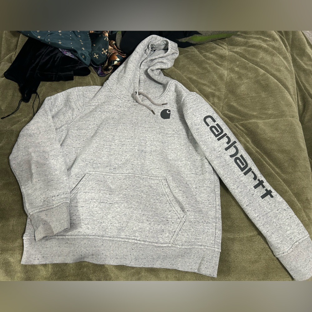 Carhartt logo Gray relaxed Hoodie large